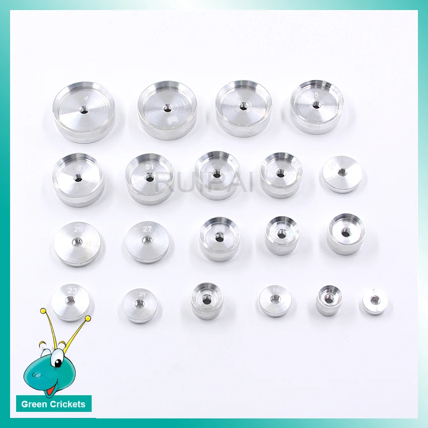 20pcs/set Assort Size 15mm~41mm Watch Press Dies Aluminum Alloy Watch Base Case Press Dies Watch Tool for Watchmakers