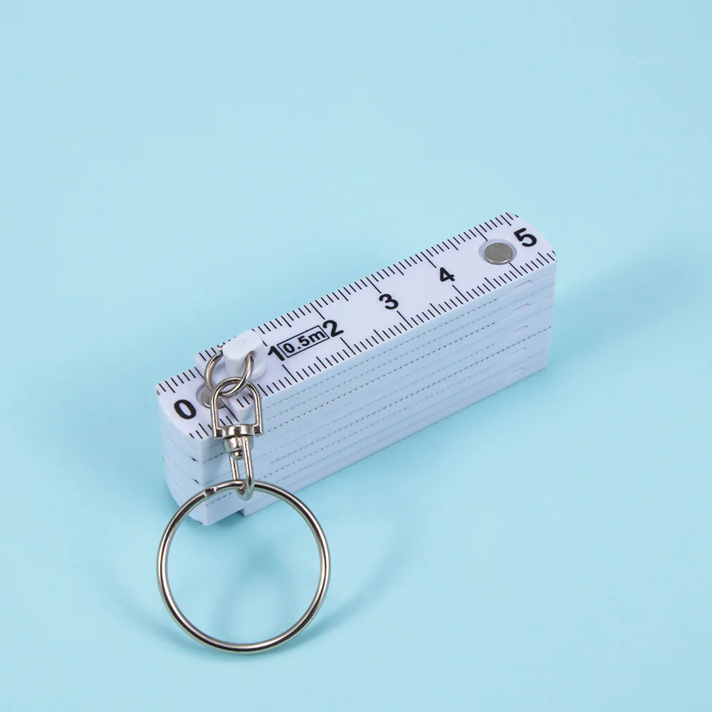 50cm Fold Ruler Tape Key Ring Creative Design Unisex New Key Chain Plastic Measure Carpenter Measuring Tool