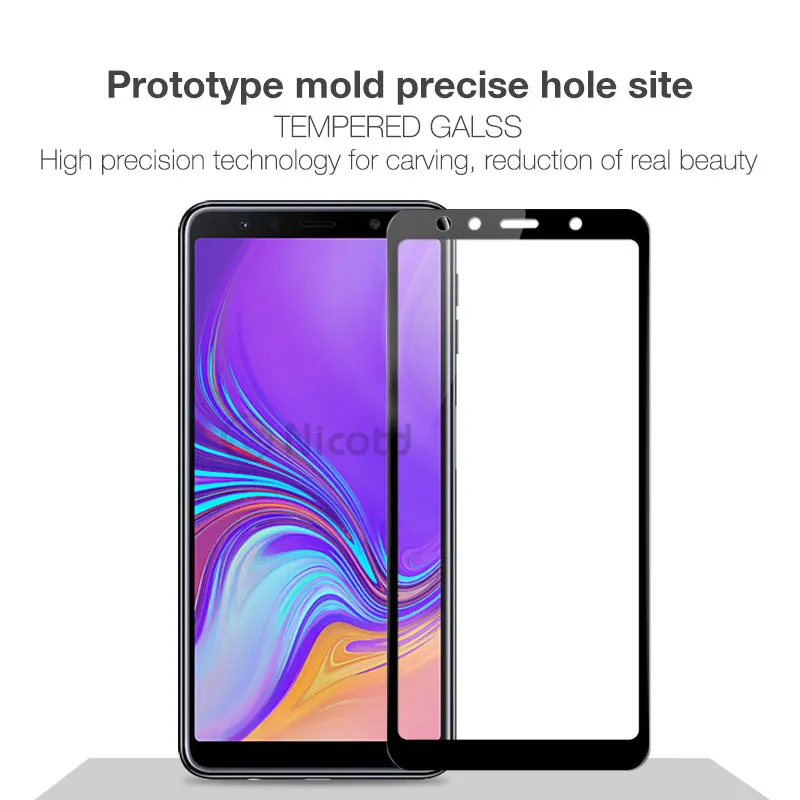 For Samsung Galaxy A7 2018 6.0 Tempered Glass For Samsung A7 2018 A 7 A750F A750 SM-A750F Screen Protector Full Cover Glass Film