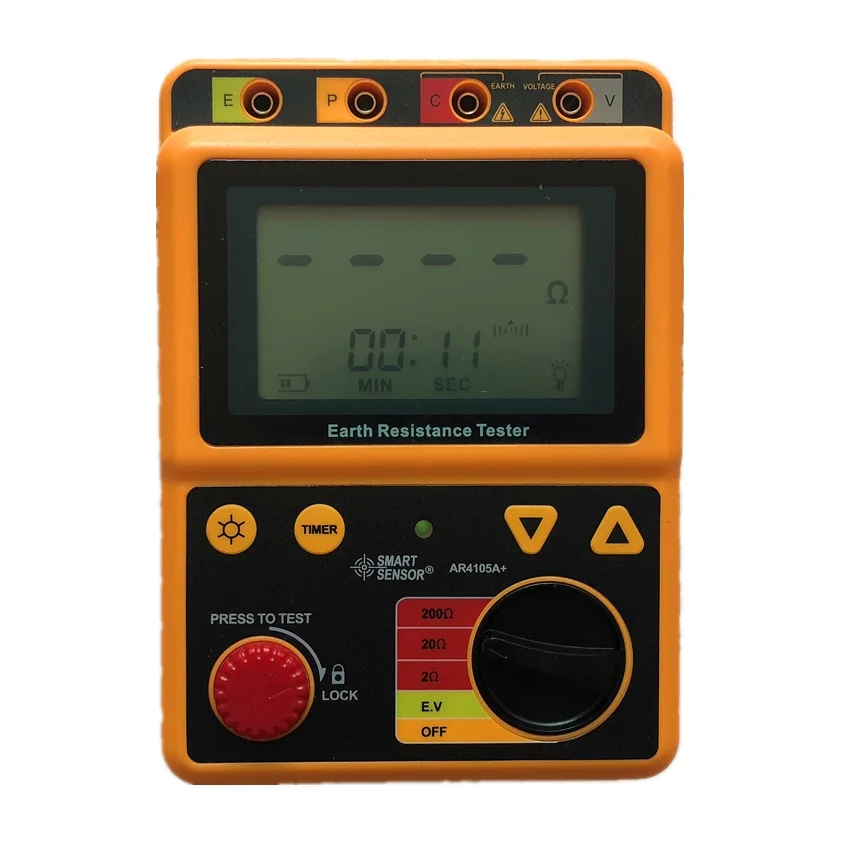 

Portable Digital Earth Resistance Meter AR4105A Instrument High Accuracy Grounding Resistance Lightning Detector Tester