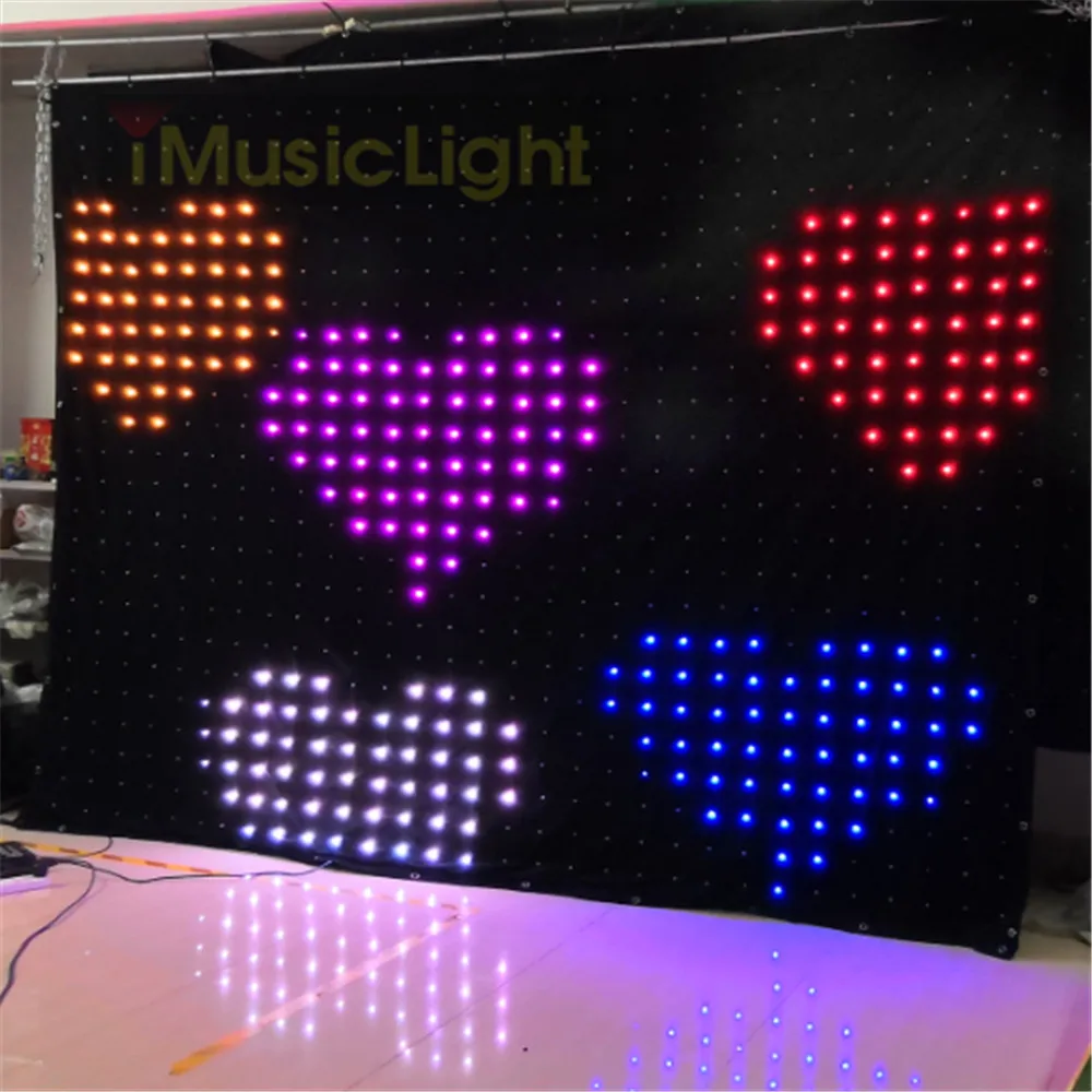 New LED Vision Curtain P10 2.5MX3M MADRIX/ DMX Controller Stage Flexible Pixel Screen DJ Lighting Background