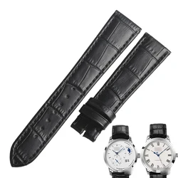 WENTULA watchbands for Glashutte Original PANO MATIC LUNAR calf-leather band cow leather Genuine Leather leather strap