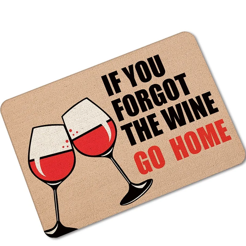 Humorous Funny Christmas mat Saying Quotes If You Forgot The Wine Go Home Welcome Doormat Non-slip Kitchen Rug Floor Mats carpet