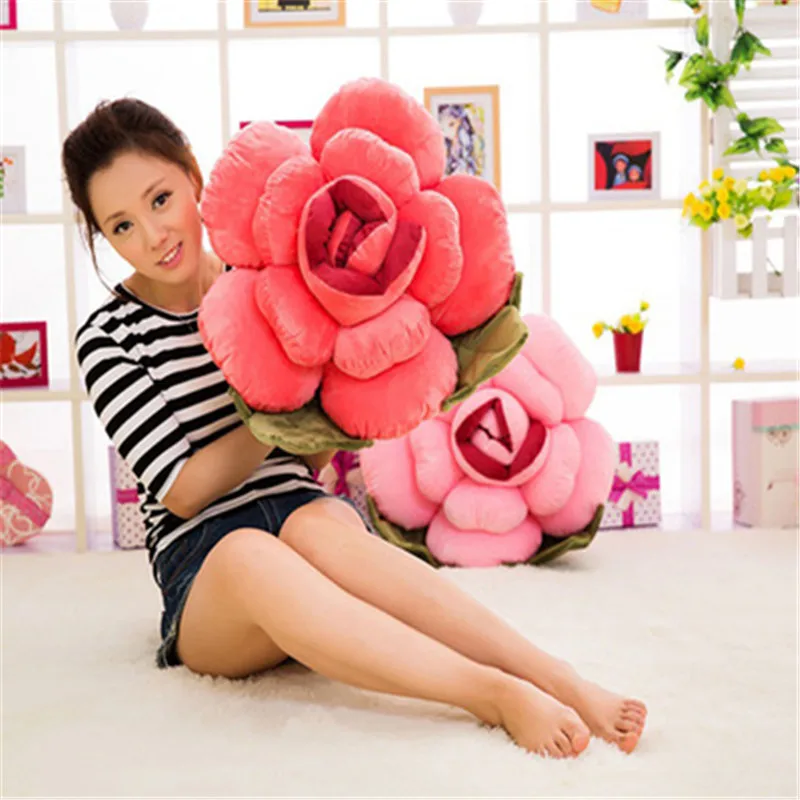 SBB sweet Valentine's Day Girl friend gift Never fade Rose Short plush Toy Whole cotton filling cusion lifelike rose love sofa