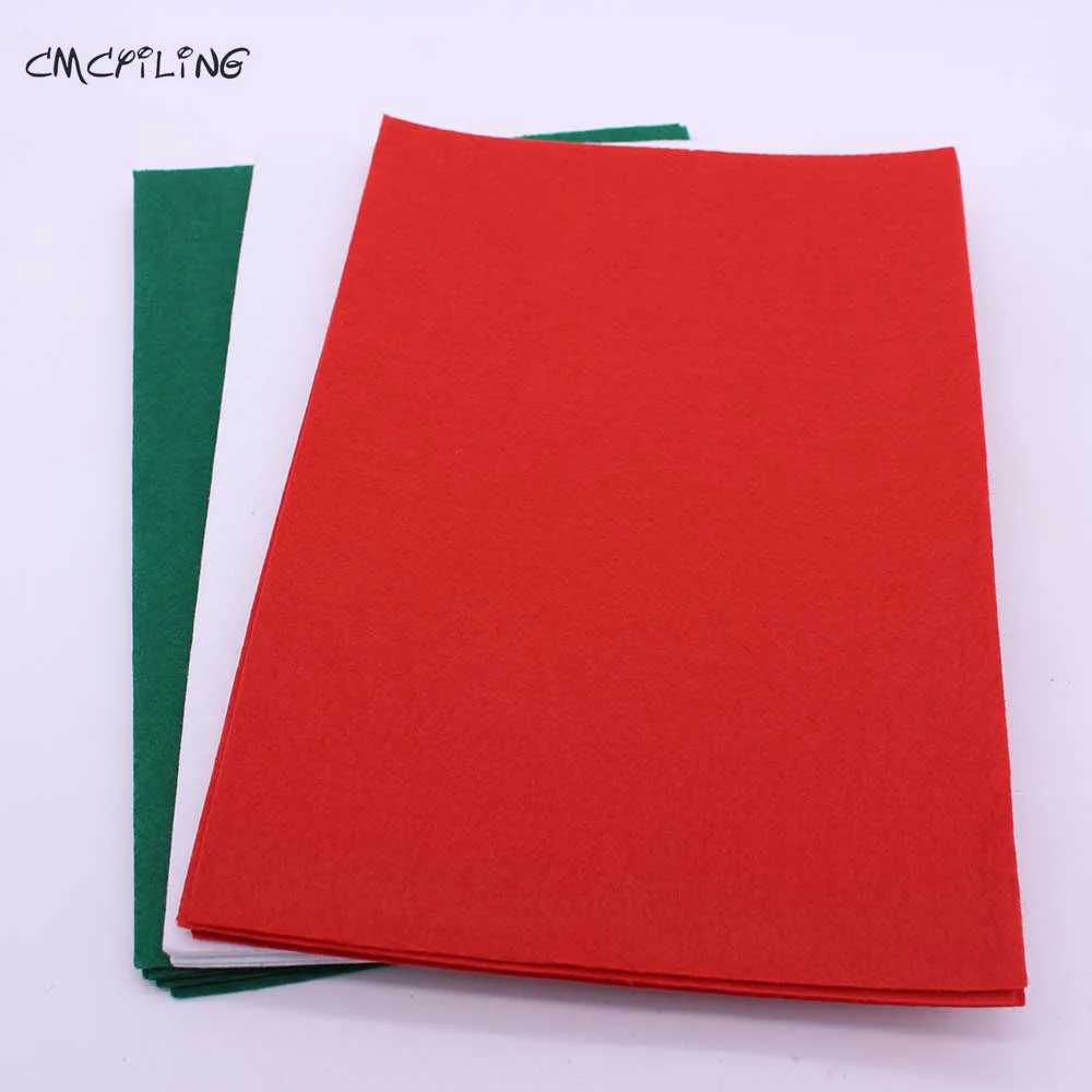 1mm Christmas Red Green White Hard Felts,Sheets Fort DIY Arts Crafts & Sewing Scrapbook Hometextile