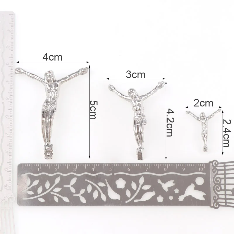 2cm/3cm/4cm Silver Tone Jesus Christ CorpusPortrait of Jesus on the Cross Jewelry Accessories