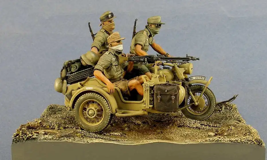 Kit de maquette en résine d\'Afrique du Nord, 1:35, 3 personnes, \