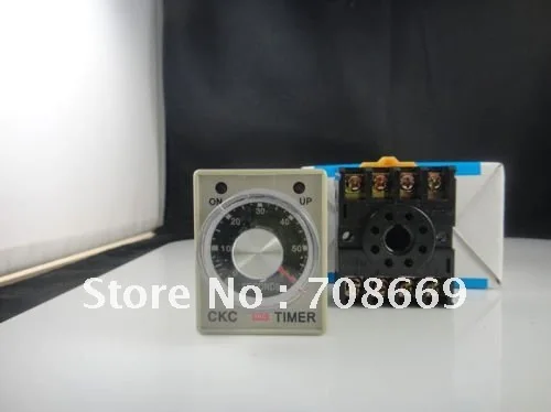 DC 12V Delay Timer Time Relay 0~60 Second AH3-3 & Base