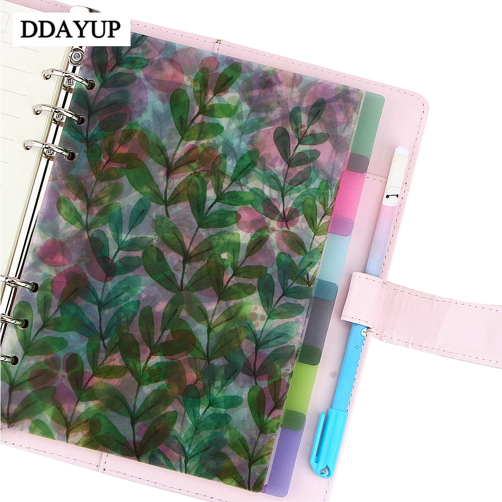 A5/A6/A7 6 Holes Colored index Page Spiral Book Loose Leaf Notebook Category Page Office Planner Accessories