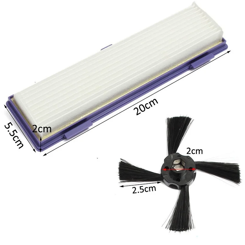 قطع غيار مكنسة كهربائية روبوتية ، 4 × فلتر HEPA ، 2 × فرشاة جانبية و 2 وسادات تنظيف ، لـ Neato BotVac 70e 75 80 85