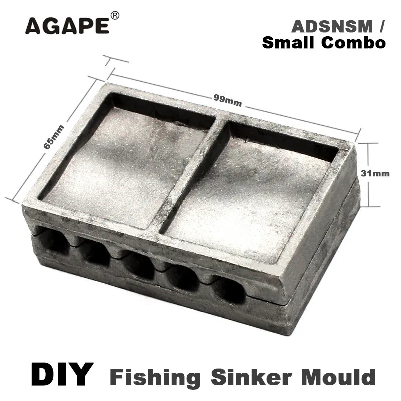 AGAPE DIY Fishing Snapper Sinker Mould ADSNSM/Small Combo Snapper Sinker molds for fishing leads 28g 56g 84g 5 Cavities