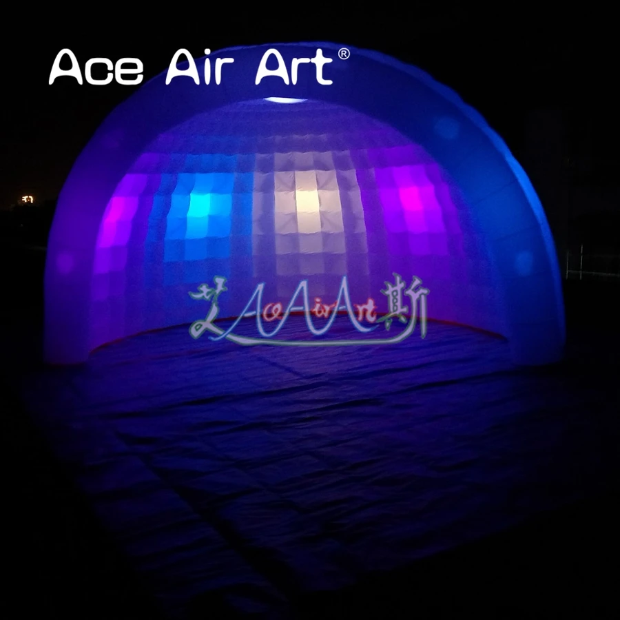 ยักษ์งานแต่งงาน Marquee Igloo Party เต็นท์สีขาว Air Inflatable เต็นท์โดม LED Circus เต็นท์สําหรับกิจกรรม