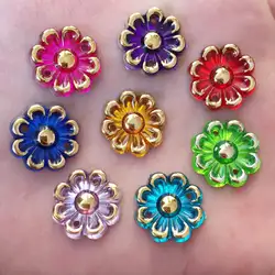 20 pezzi 16 mm AB acrilico fiore strass flatback matrimonio fai da te pulsante 2 fori artigianato K29