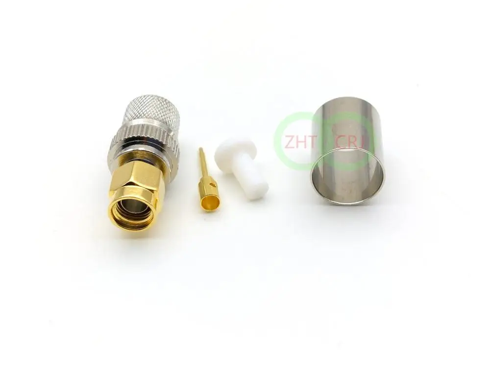 Imagem -06 - Cobre Sma Macho Plug Crimp Conector Rg8 Rg165 Rg213 Lmr400 Adaptador de Cabo rf 100 Peças