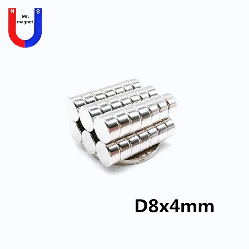 

100pcs 8x4 Neodymium Magnet 8*4 Super Strong Powerful Permanent Magnetic Magnets 8mm x 4mm Small Round NdFeB Cylinder