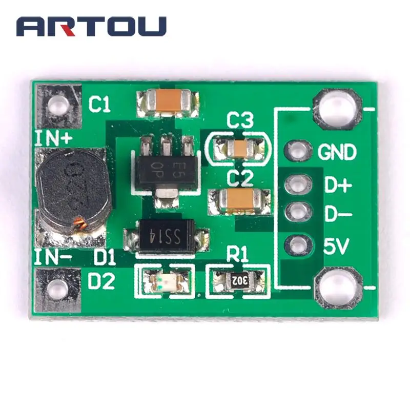 1Pcs DC-DC Boost Converter Step Up Module 1-5V to 5V 500mA Power Module Voltage Converter For Arduino High Conversion Efficiency