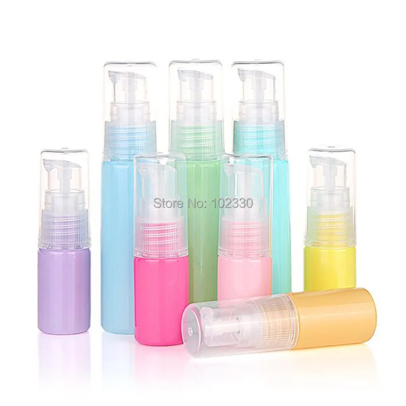 500pcs 10ml Candy Color Empty Plastic Mini Spray Bottle Refillable Perfume PET Bottles With Spray Pump Container