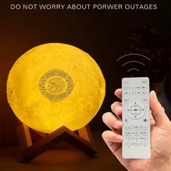 Quran Bluetooth Speakers Colorful Remote Control Small Moonlight LED Night Light Moon Lamp Moonlight Wireless Quran Speaker