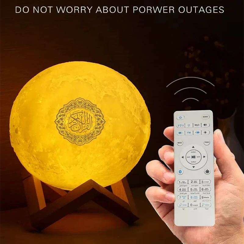 Quran LED Night Light Wireless Quran Bluetooth Speakers Colorful Moon Muslim Speaker Koran With Remote Control