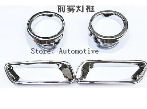 ]Chrome Front and Rear Fog Light Lamp Cover Trim 4pcs For Subaru XV Impreza Hatchback 2012 2013 2014 2015