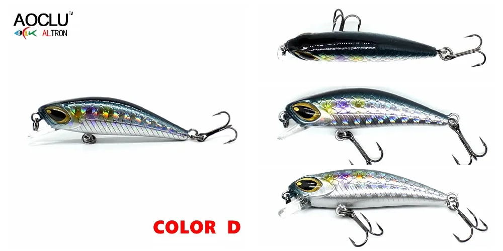 Aoclu-Sinking Minnow Angel rassel, Hart köder Wobbler Köder, Strand, Bass, Jack, Forelle, 14 # VMC Haken, Tauchen, 1,5 m, 45mm, 3,0g – Detail 16
