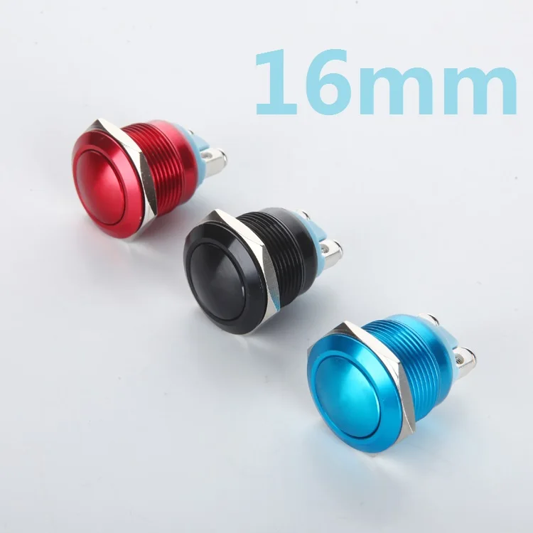 1pcs/lot L38 16mm Zinc Alloy Metal Push Button Switch Car Modification Horn Doorbell Automatic Reset Waterproof Sell At A Loss