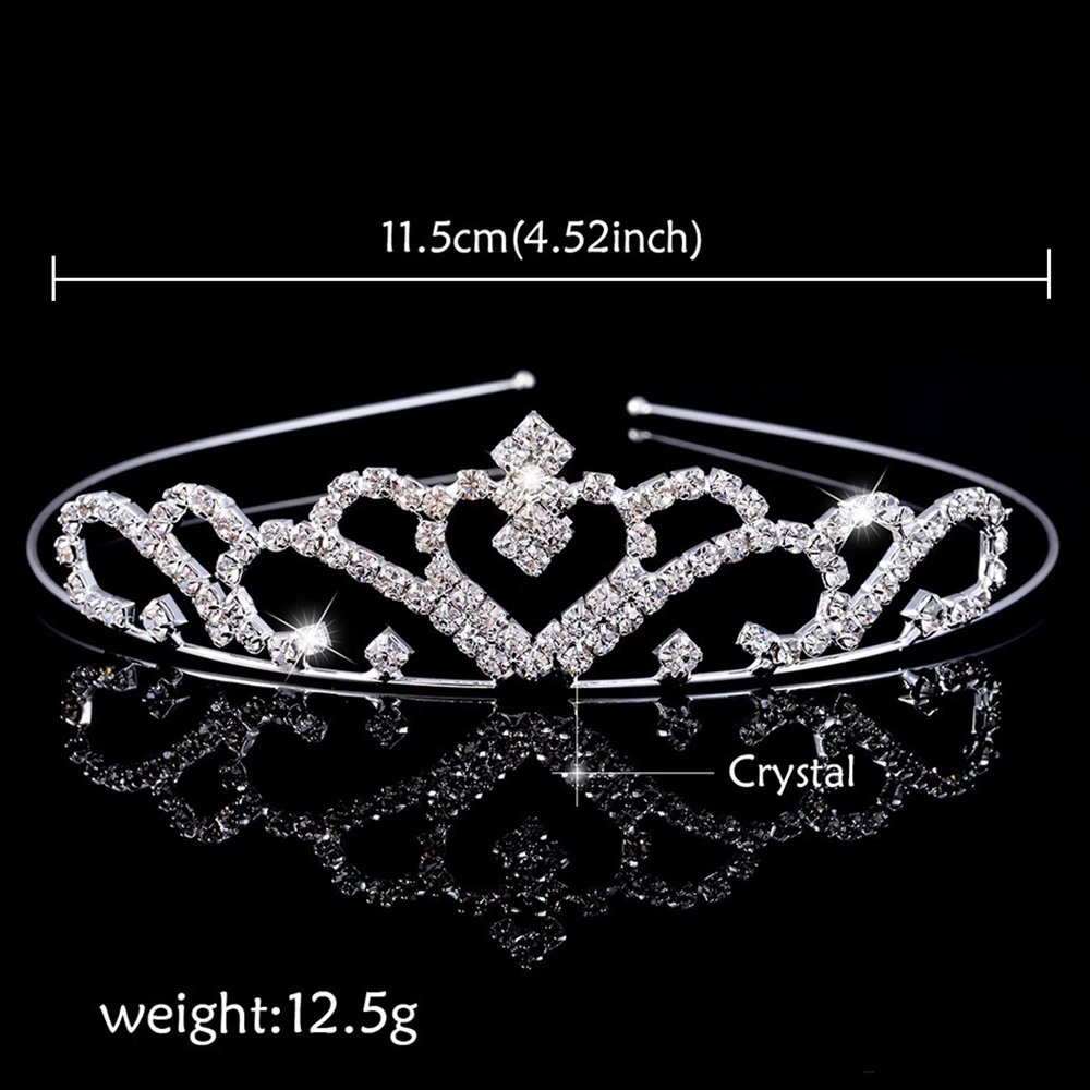 AINAMEISI Pearl Princess Tiara Crystal Crown Kid Girls Lover Prom Gift Hair Jewelry Bridal Headband Wedding Tiaras and Crowns