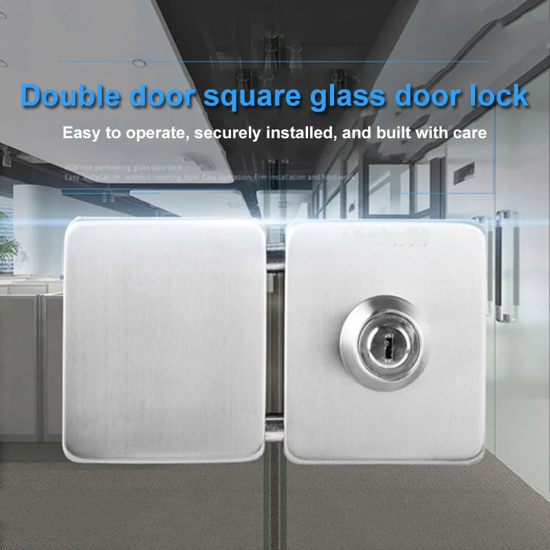 Stainless Steel 10-12mm Glass Door Lock Double Sides Open No Drilling Gate Lock