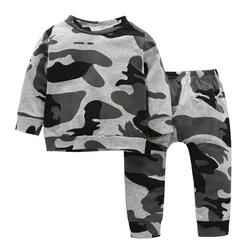 Newborn Infant Baby Clothing Sets 2023 Autumn long-sleeved Camouflage T-shirt+Pants Toddler Boy Clothes Outfits