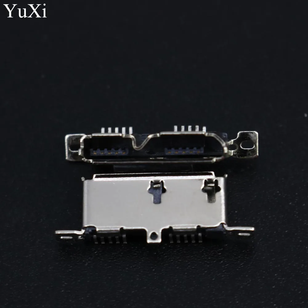 YuXi 2pcs Micro USB 3.0 Jack Sockect Tail Connector Female 180 Degree Vertical Charging Port Mobile Hard Disk Interface