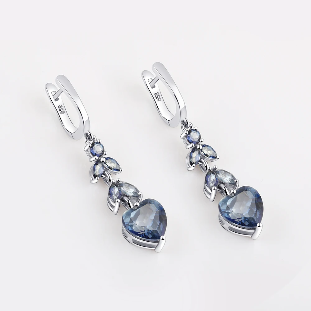 Gem\'s Ballet 7.88Ct Natural Iolite Blue Mystic Quartz Gemstone Drop Earrings 925 Sterling Silver Fine Jewelry For Women