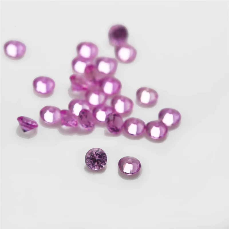 Rote synthetische Korund-Edelsteine, 1,0 mm–3,0 mm, runde Brillantschliff- lose Steine für Schmuck, 1,25 # 3 # 5 # 8 # Verfügbare Farben – Detail 6