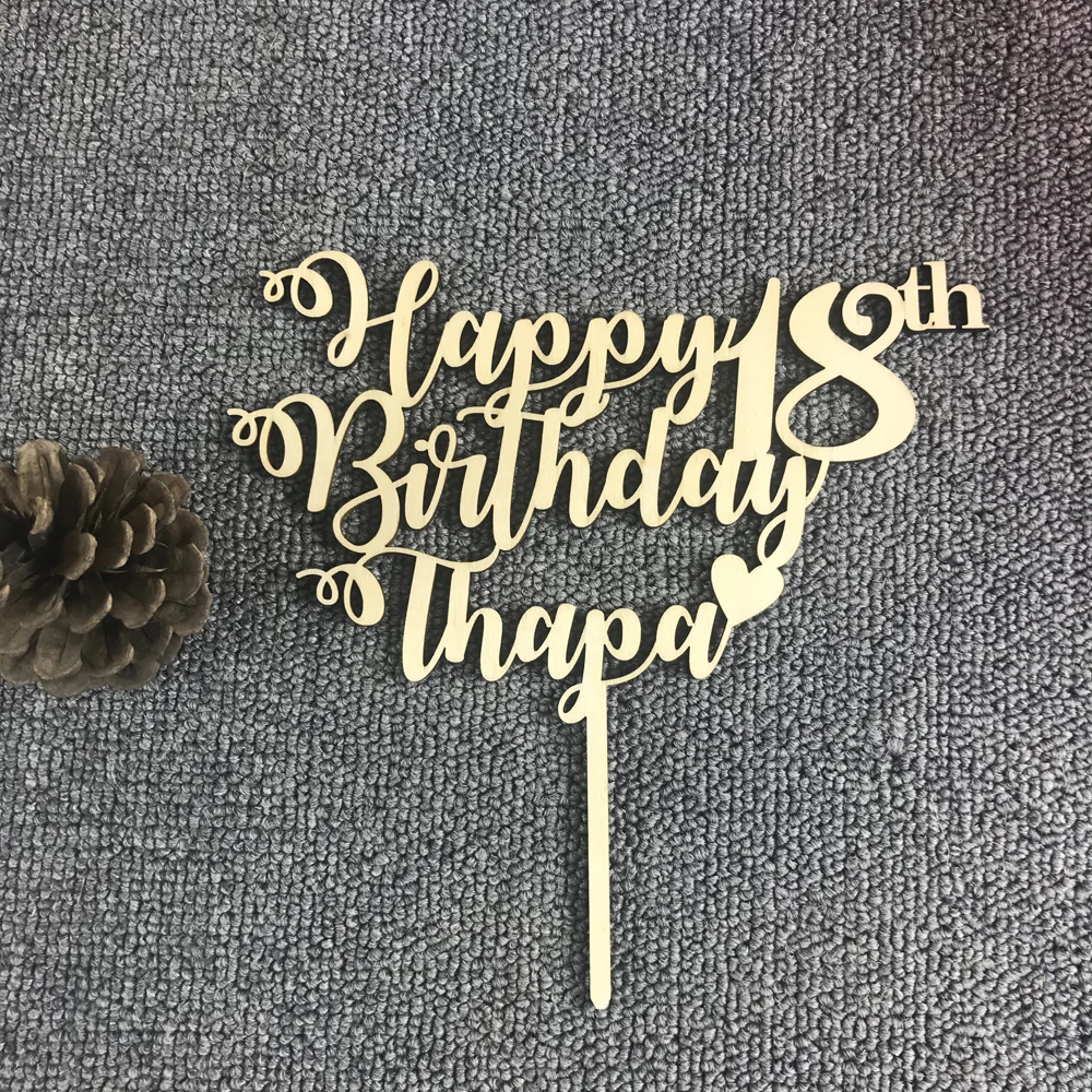 Personalized name and age Happy Birthday Cake Topper ,Custom Birthday Party Cake Topper Decor Supplies, As Birthday Gift