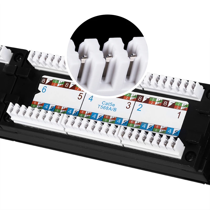 HQ 19''1U UTP 24-port CAT6 5e Patch Panel Cabinet Rack-mount Network Distribution Frame RJ45 Cable Adapter modular Keystone Jack