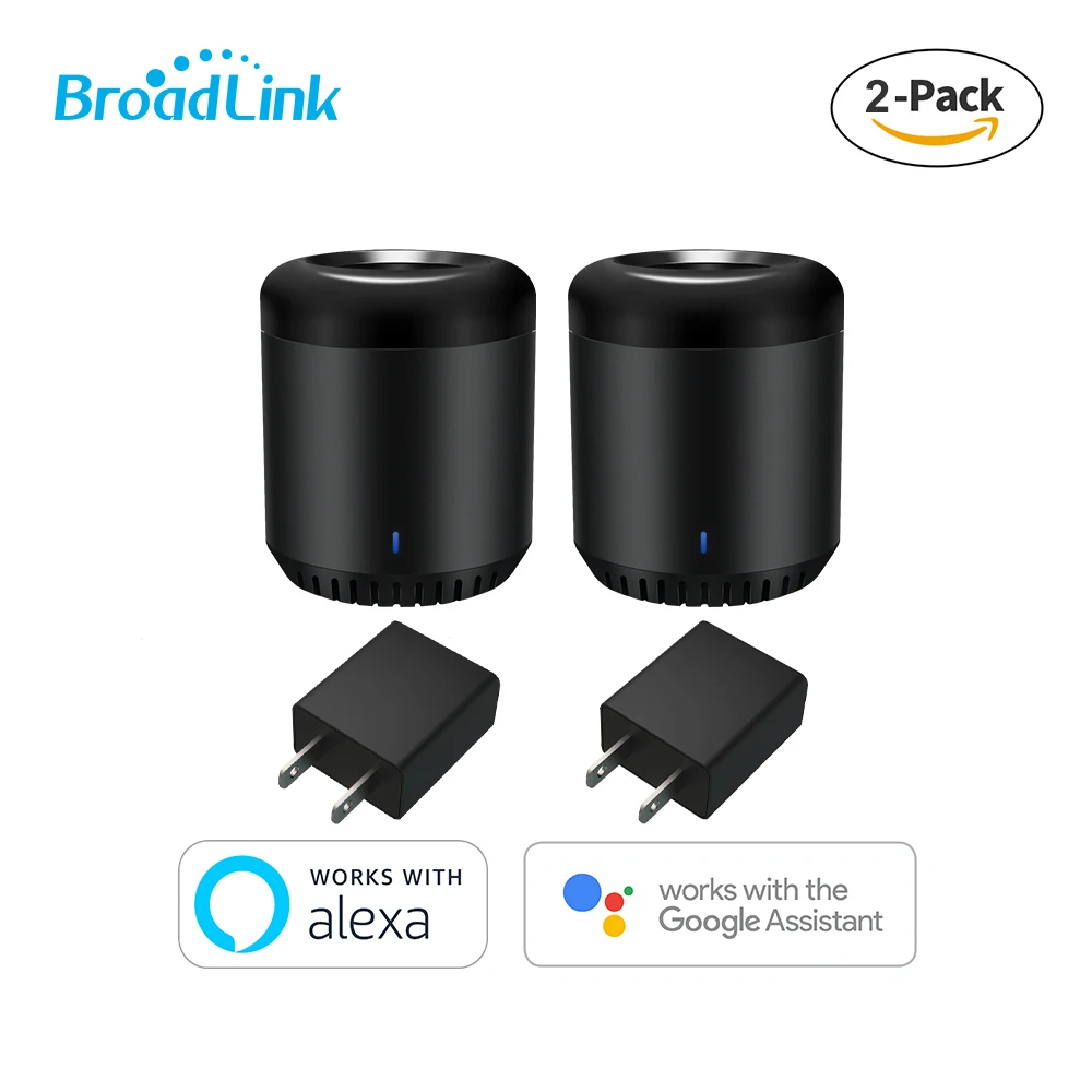 2-Pack BroadLink RM mini3 Universal Remote Smart Wireless remote control, Google Home Remote Hub