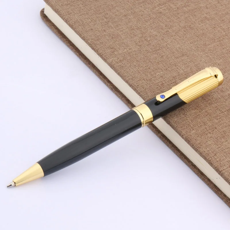 

black and golden piece classical Blue stone Ballpoint Pen