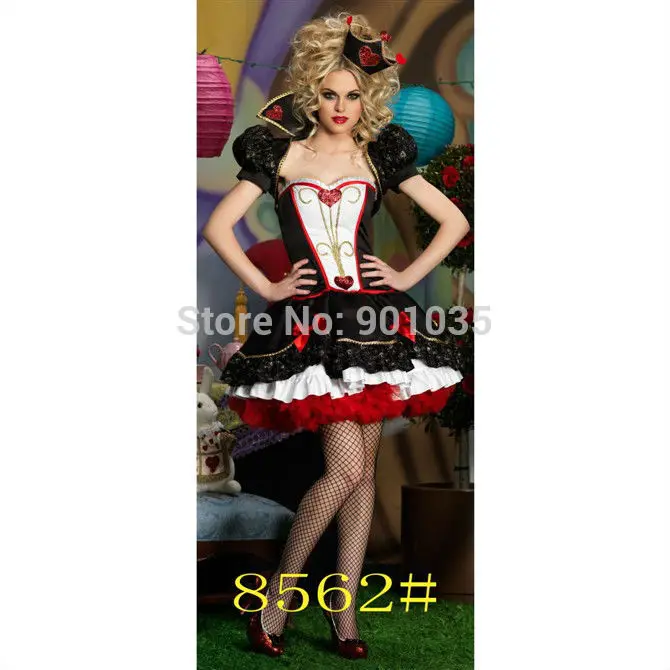 Deluxe Womens Ladies Queen of Hearts Fancy Dress Costume Halloween  fancy dress S,M,L,XL,2XL