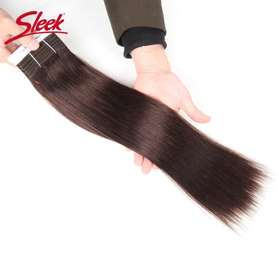 Sleek Double Drawn Brazilian Yaki Straight Human Hair Weave Bundles Remy Pure Color 1/1B/2/4/6/8 Hair Bundle Extensions