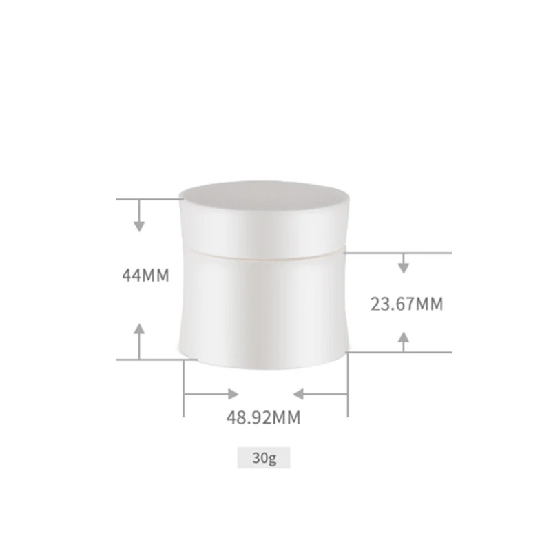 50PCS/LOT-30G Cream Jar,Concave Bottom Box With Screw Cap,White Plastic Cosmetic Container,Empty Mask Canister,Nail Art Cans