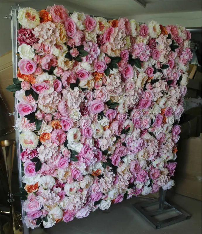 SPR hot mix color penoy rose flower wall wedding backdrop artificial flower table runner arch decorative flore Free Shipping