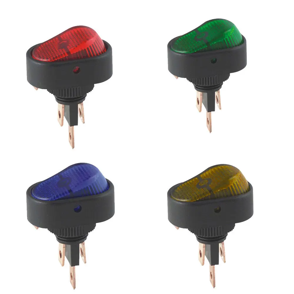 EE support  4Pcs Colors Mixed 12V 30Amp 30A Universal Car Accessories Heavy Duty LED OFF/ON Toggle Rocker Switch