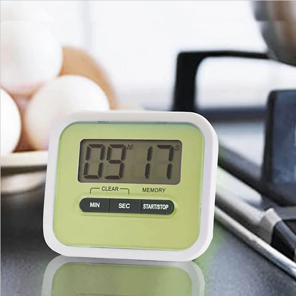 100pcs/lot Digital Kitchen Count Down/ Up LCD display Timer /clock Alarm with magnet stand clip lin3440