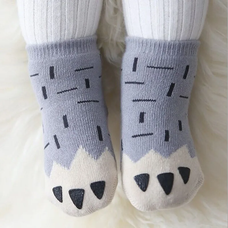 Free Shipping 2018 Winter Thick New Born Girls Boys Baby Socks Cotton Casual Meias Infantil Anti Slip Terry Socks Soft