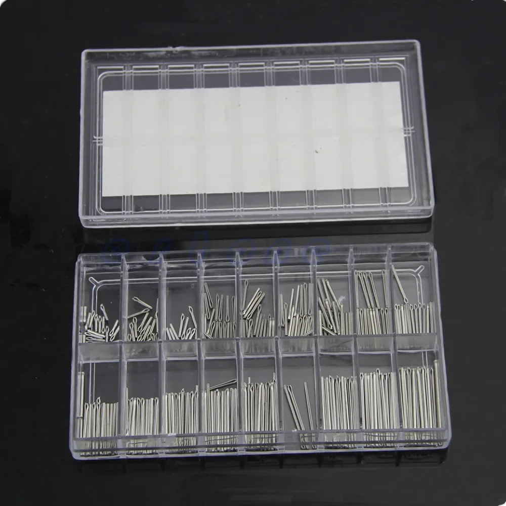 360PCS Stainless Steel Watchmaker Watch Band Link Cotter Pins Tool Set 6-23mm