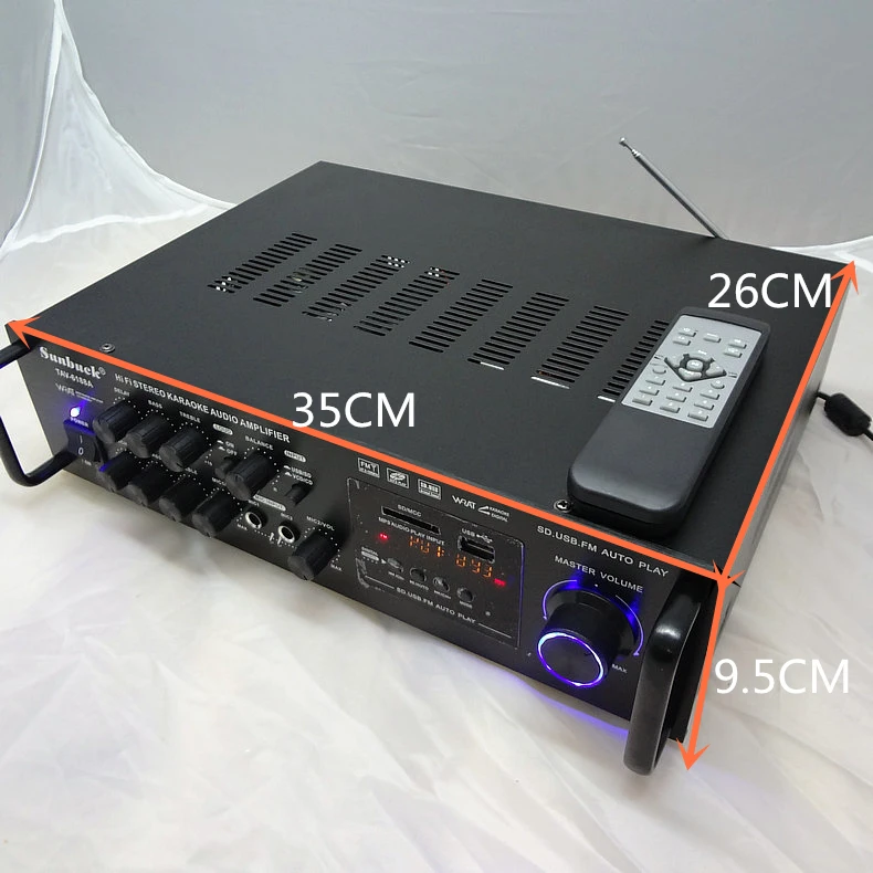 300W+300W High Power 220V12v with Remote Display Amplifier Field Square Dancing Amplifier / Bags Box Amplifier Bluetooth sticks