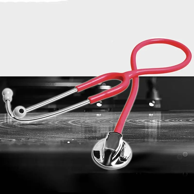 Medical Stethoscope Flat Silver Back Single Listening Headphones Specialty Cardiopulmonary Breathing Noise Care Tool Adult