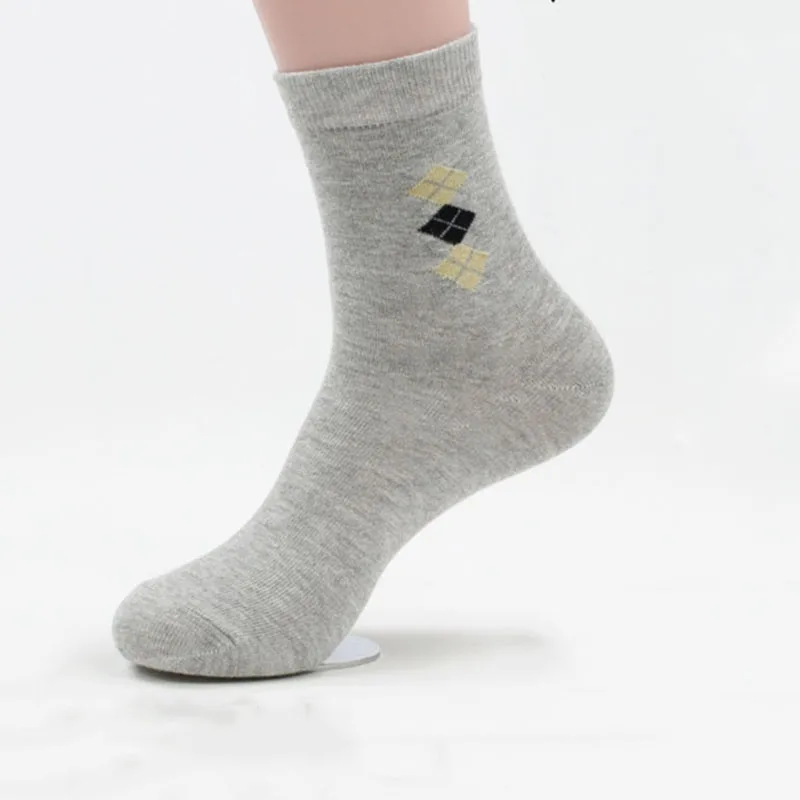 Cotton Men Socks Pattern In Tube Socks For Men Fashion All-Match Small Diamond Socks Male Calcetine Sock Deodorant Winter Meias