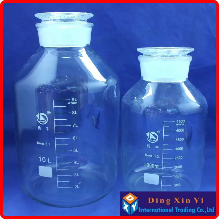 

5000ml Wide mouth reagent bottle,5000ml Glass reagent bottle with ground-in glass stopper,Transparent glass bottle