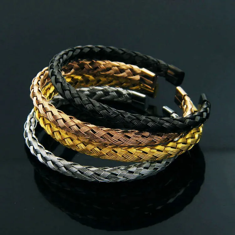 

10pcs Titanium steel jewelry Wholesale factory wire Bangles tails into the four-color simple wild accessories bracelet