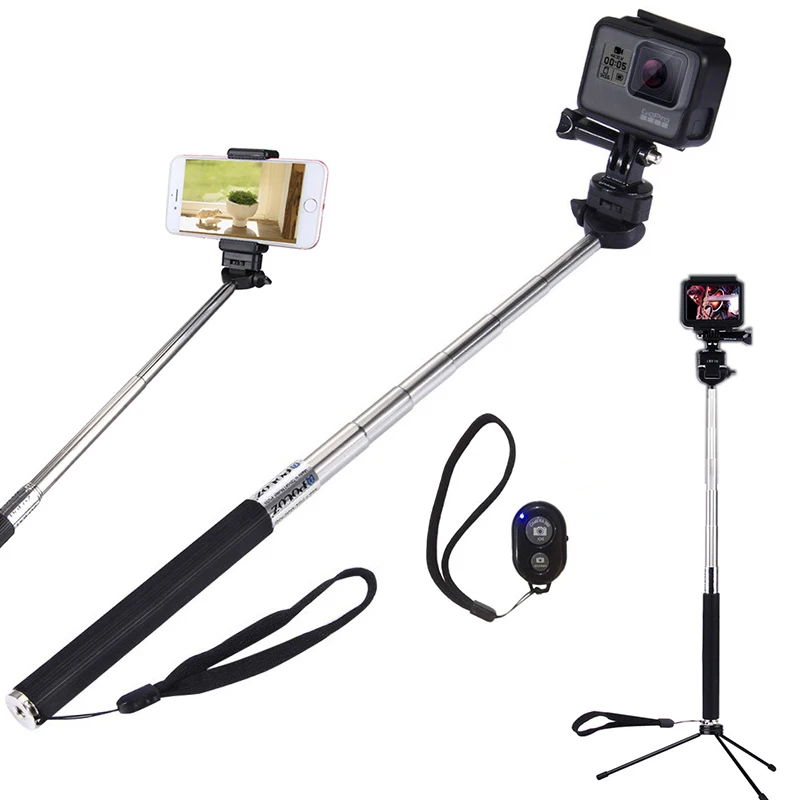 

Selfie Stick With Phone Holder Bluetooth Remote for Smartphone Extendable Monopod Tripod adaptor mount for GoPro Hero Cameras